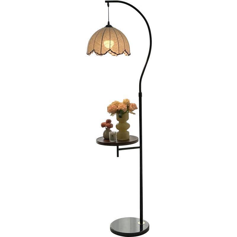 XuanYong Vintage Style Floor Lamp with Storage Shelf