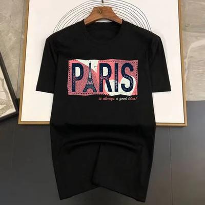 Luxe Print T-shirts Zomer Heren T-shirt O-Hals Korte Mouw 100% Katoen Street Fashion Casual Top Dames Y2K