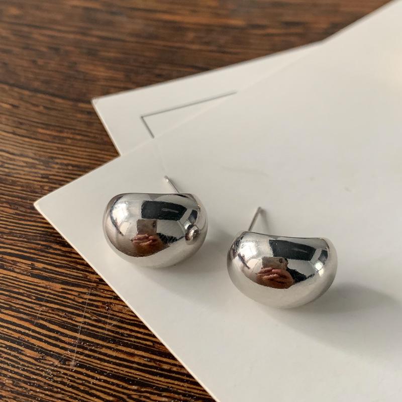 

Korean Minimalist Metal Ball Stud Earrings: Elegant, Versatile, High-End Design for Women