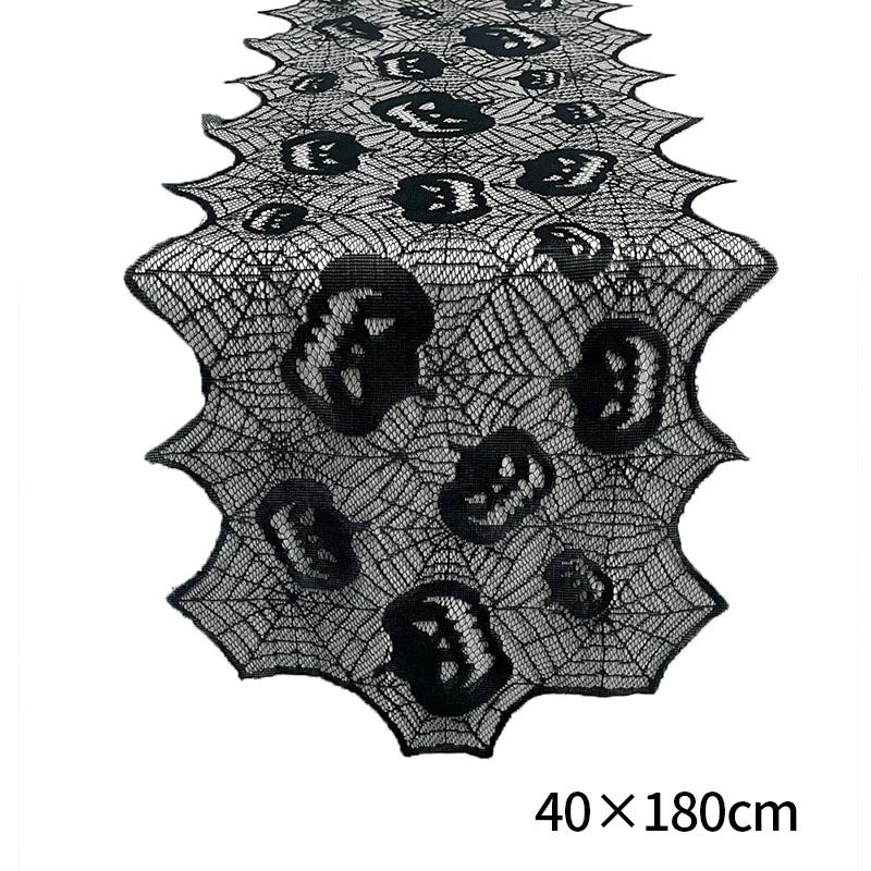 

New Halloween Tablecloth Black Lace Table Flag Spider Web Tablecloth Fireplace Cover Halloween Decorations For Home Decor
