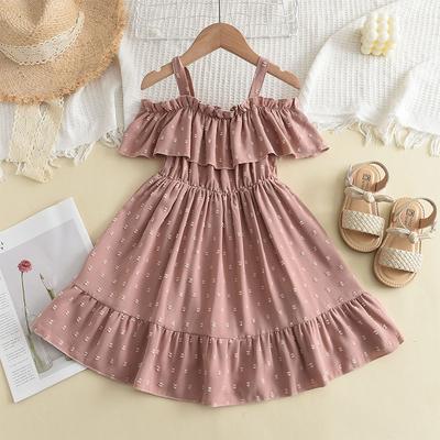 Mädchen Kleid Sommer Eine Schulter Hosenträger Kleider Prinzessin Ärmelloses Kleid Kinder Kleidung