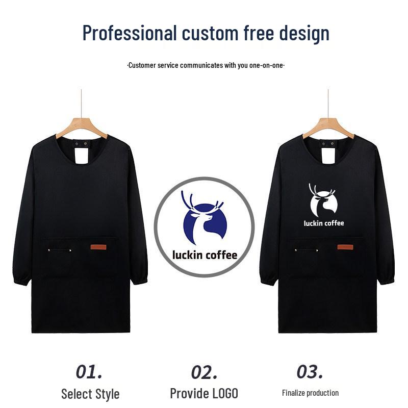 Waterproof Long Sleeve Kitchen Apron - Oil-proof, Stain-resistant, Reversible Cooking Coveralls