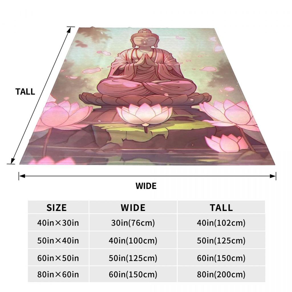 Buddha Yoga Blanket Flannel Sofa Throw Blanket Portable Throw Blankets for Home Bedroom Travel Throws Bedspread Quilt