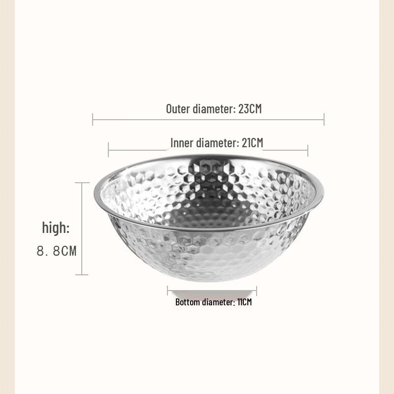 

ZISIZ Hammered Stainless Steel Multi-Purpose Bowl Set