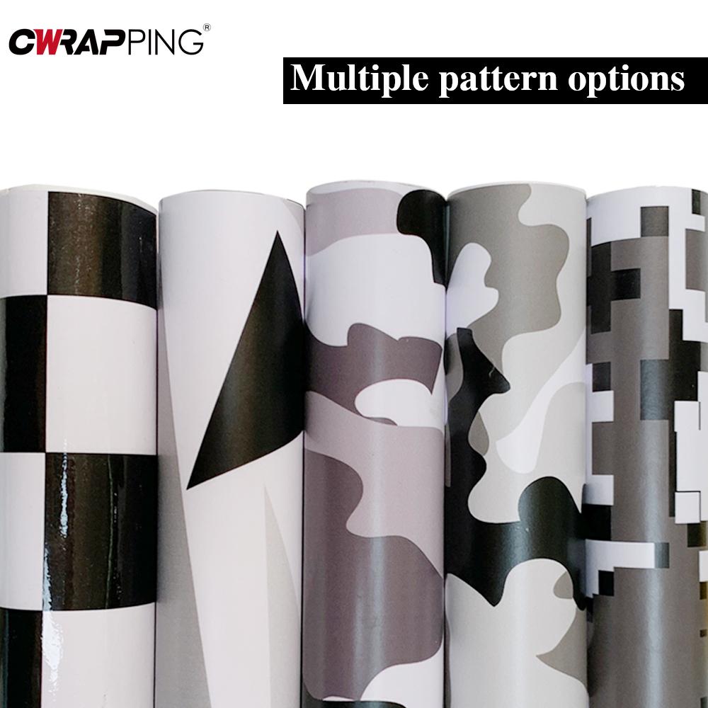 Car Black White Series Camouflage Sticker Self Adhesive Waterproof  Camo Film Autobody Color Change Computer Motorcycle Sticker