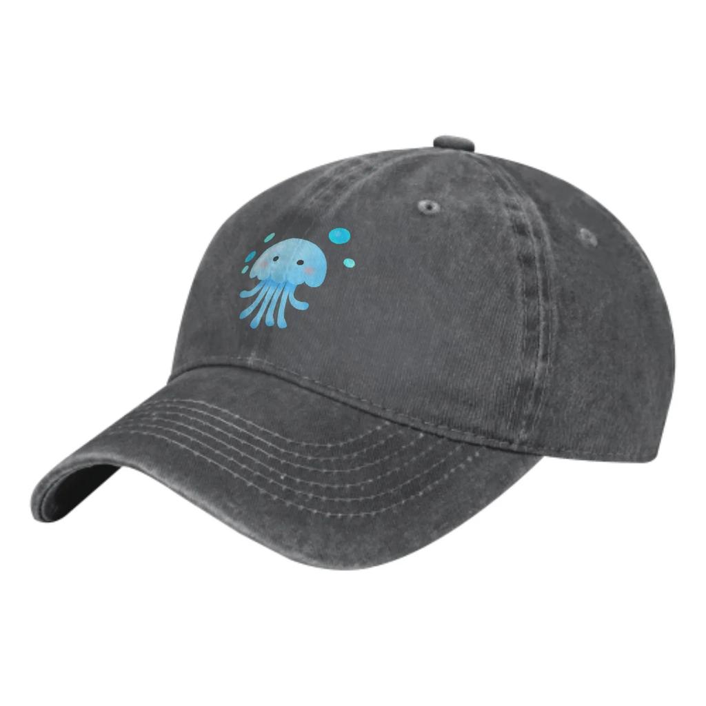 Blaue Cartoon Qualle Mode Klassische Baumwoll Trucker Kappe Sommer Papa Cowboy Kappe Outdoor Freizeit Basketball Kappen