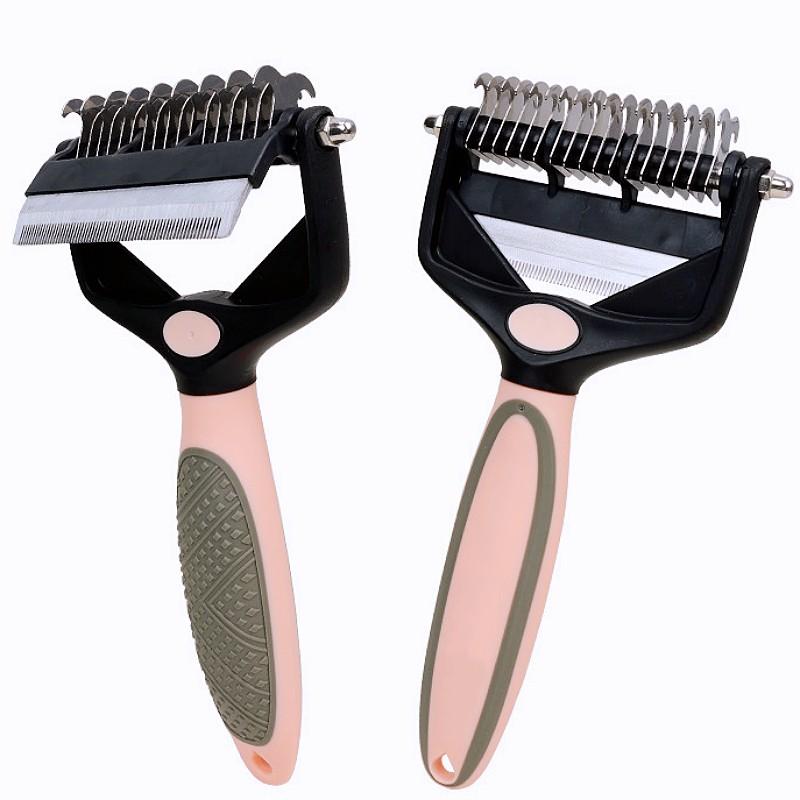 Dog Brush Pet Hair Remover Double-sided Knife Combs for Dog Grooming Hair Knot Opening Multi-functional Dogs Brush Pet Supplies