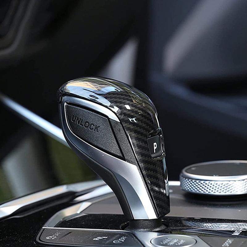 Carbon Fiber Look Gear Shift Knob Cover Trim Interior Shifter Head Decoration Frame Styling Stickers for BMW 3 Series G20 G28 2020-2023