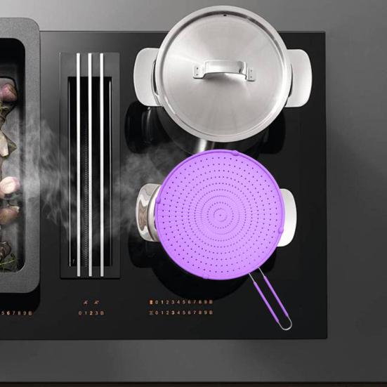 Protezione dagli schizzi di grasso, resistente al calore, antiaderente, per uso alimentare, con manico lungo, in acciaio inossidabile, impedisce gli schizzi di olio, padella antiaderente