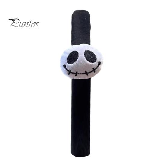 Funny Party Decoration Props Halloween Stuffed Slap Bracelet, Plush Pumpkin Ghost Bat Skull Cat Cute Wrist Toys Band for Boys Girls Favors Soft Wraps