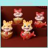 Elegant Red Resin Fortune Dragon Office Decoration Creative Chinese Gift