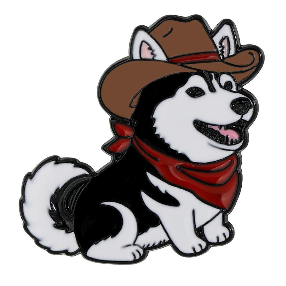 

Cute Cowboy Dogs Enamel Pin Western Cowboy Shiba Inu Husky Animal Brooches Lapel Badge Backpack Jewelry Gifts for Friends