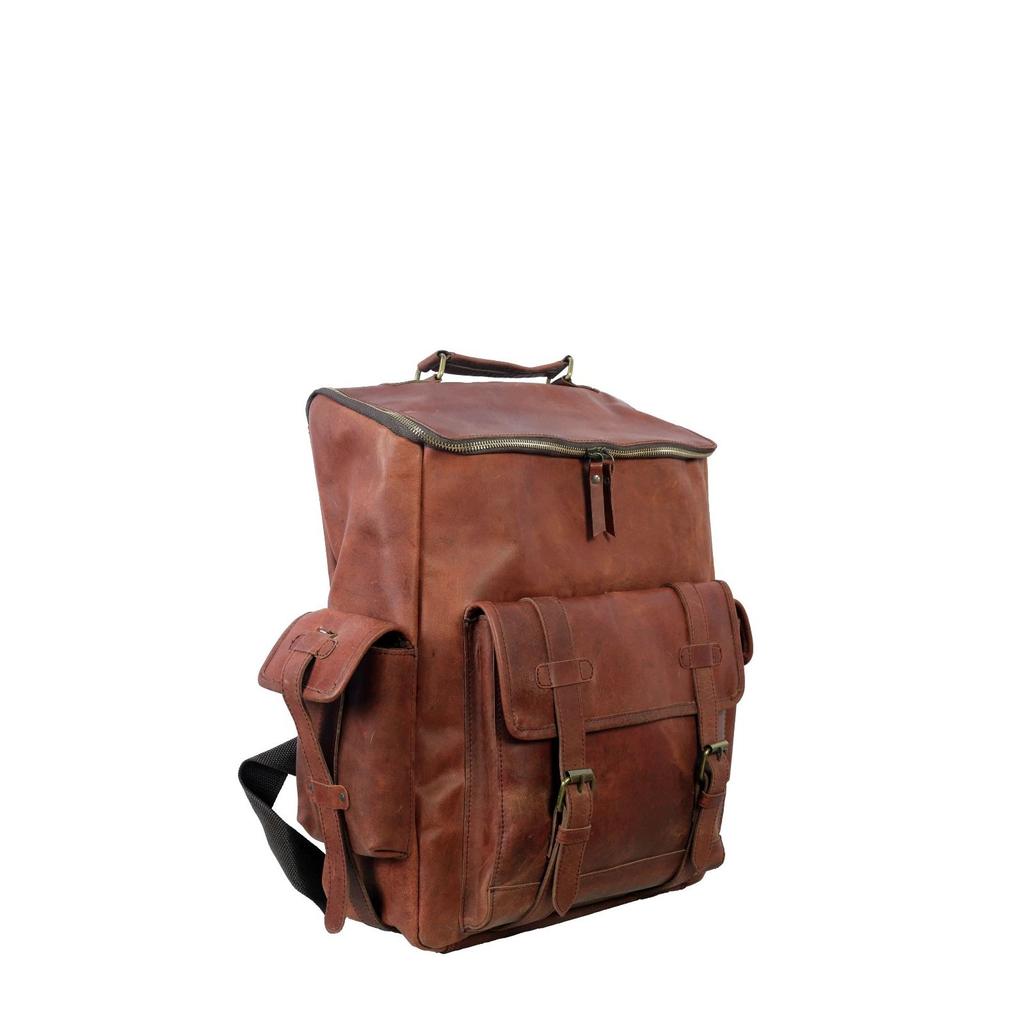 Buffalo Hunter Leather Backpack Rucksack Casual Travel Laptop Bag Unisex