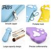 School Supplies Organizer Cat Paw Silicone Pencil Case, Large Capacity Stationery Student Supply Bag Bag, Students Storage Pouch with Zipper Case
