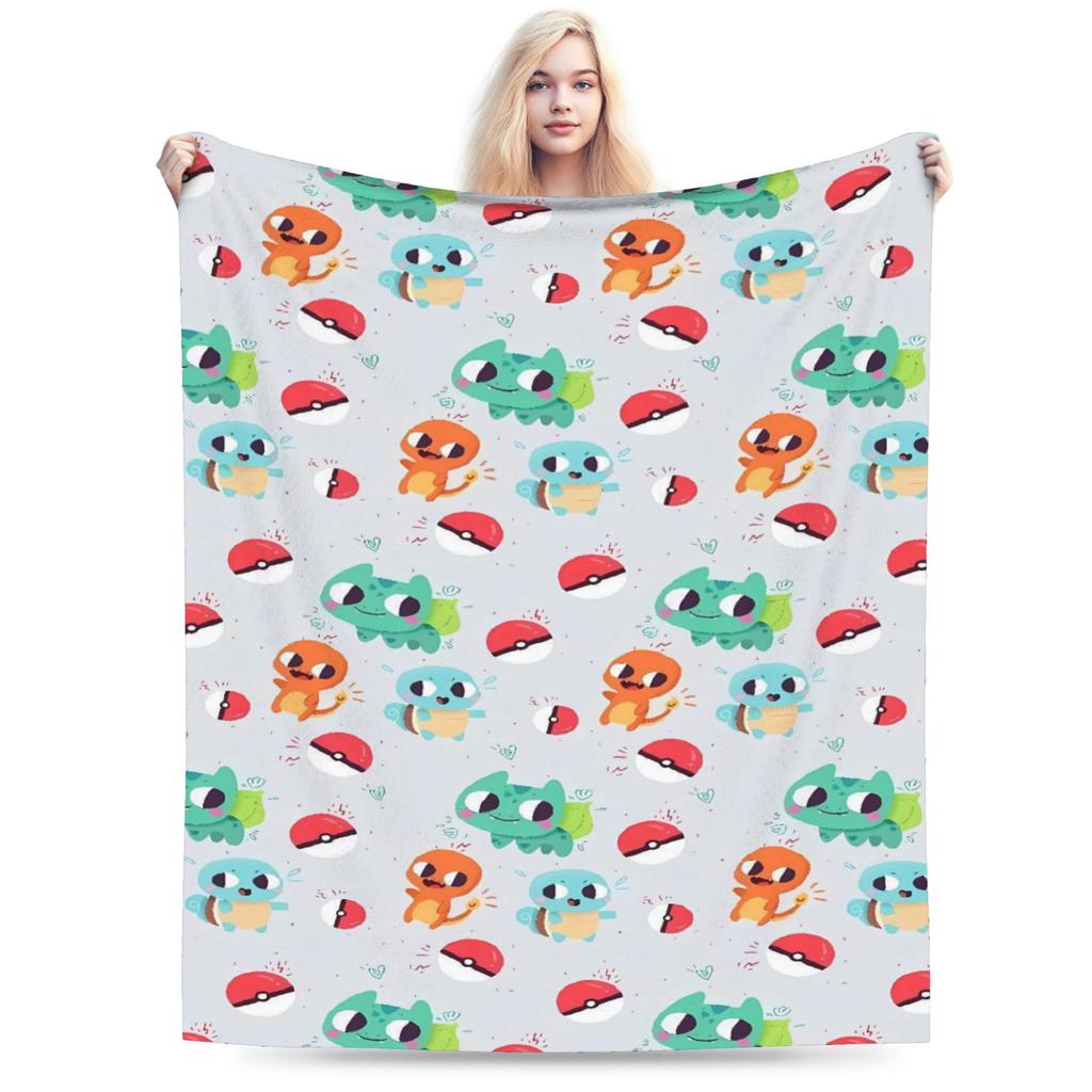 Cartoon Pokemon Blanket Quality Soft Warm Bedding Throws Winter Boy Girl Living Room Funny Bedspread