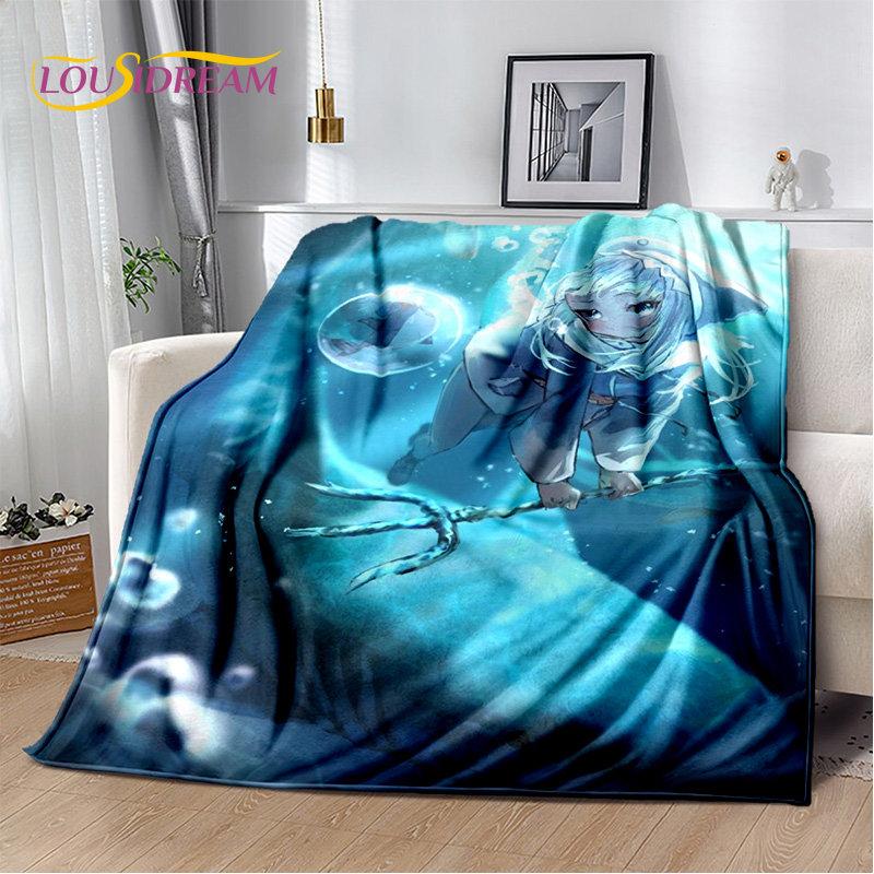 Gawr Gura Hololive Cute Anime Soft Plush Blanket,Flannel Blanket Throw Blanket for Living Room Bedroom Bed Sofa Picnic Cover Kid