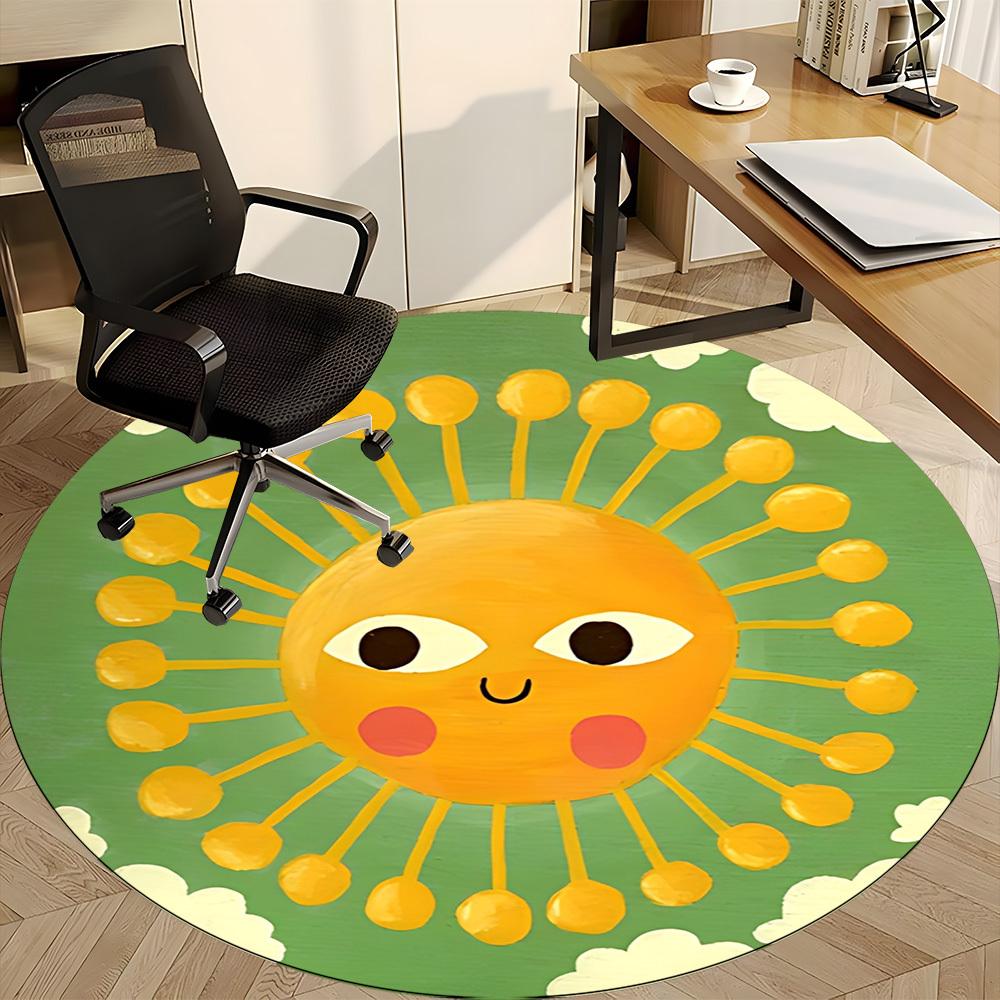 1pc Sunflower Chair Carpet for Office, Non-slip, Soft and Durable Office Rug, Perfect for Office Yy260127132