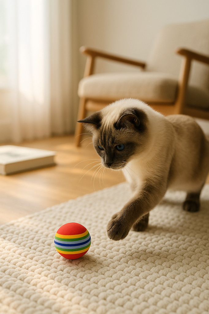 1Pcs Rainbow 3.5cm Cat Toy Ball Interactive Cat Toys Play Chewing Rattle Scratch EVA Ball Training P
