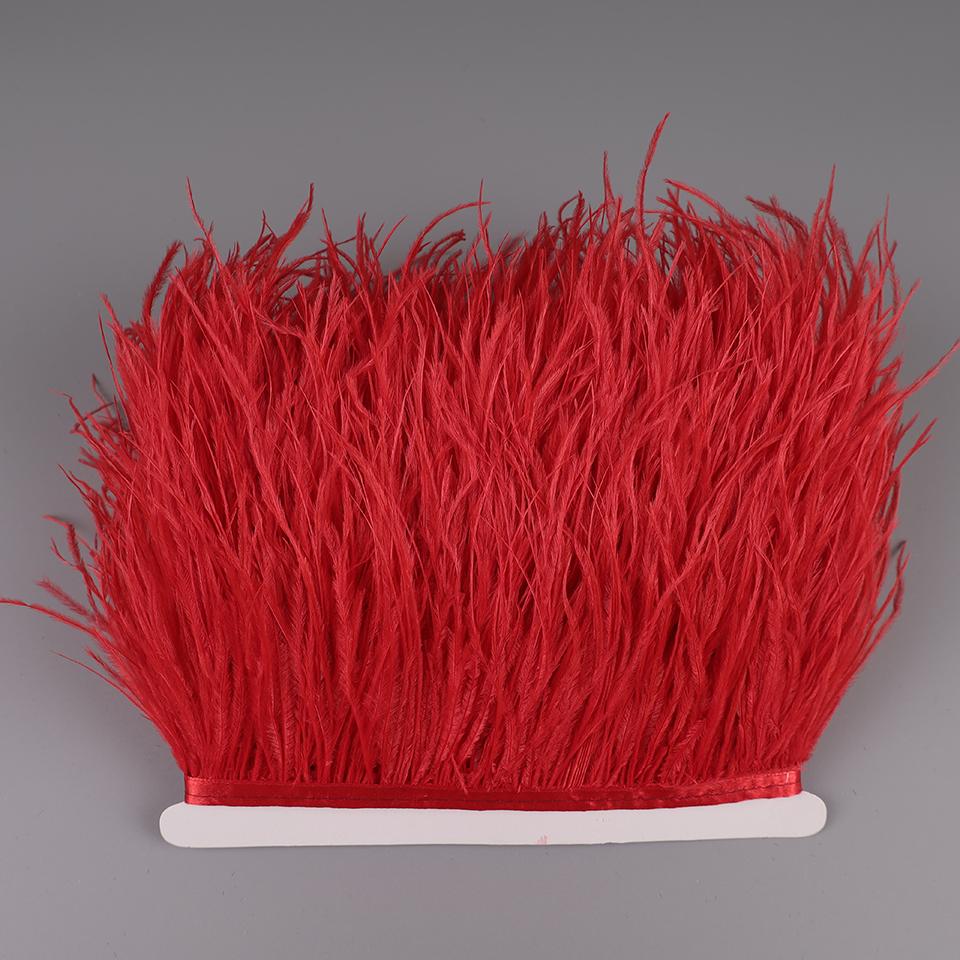 2M Pštrosí peří na stuze pro vyšívání šití do šatů ozdobné peří na pásce třásně pro oblečení