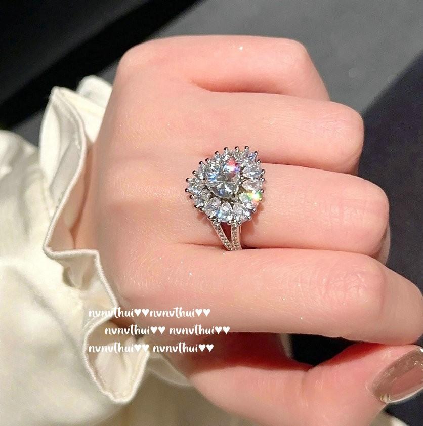 Papalacha Pink Love Gemstone Necklace, Rich Family Gold, Plated With 18K Gold, Sea Blue Zircon Ice Flower Cut, Neck Chain.