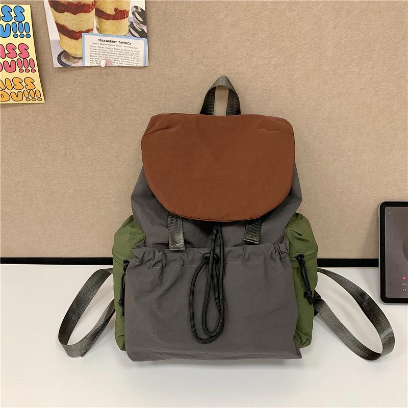 Schoolbag leisure college style student contrasting nylon backpack women's 1011 new fashion large-capacity mountaineering bag