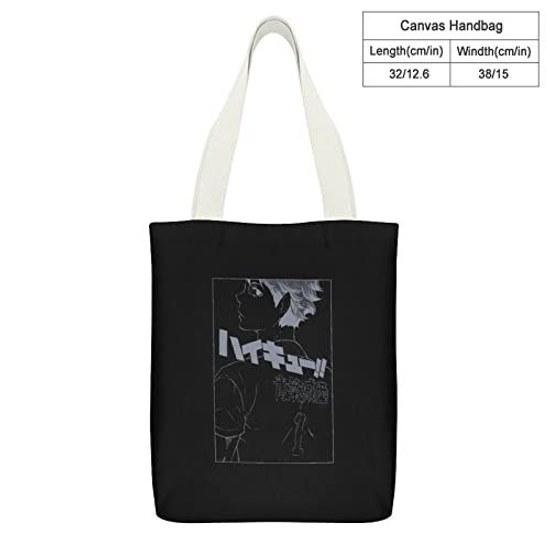 Venker Haikyuu Tote Bag Canvas Large Capacity A4 Shoulder Cotton Eco Unisex Cute Stylish Popular Character Goods Ladies Shopping Back