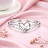 Heart Hug Adjustable Open Ring – 925 Sterling Silver