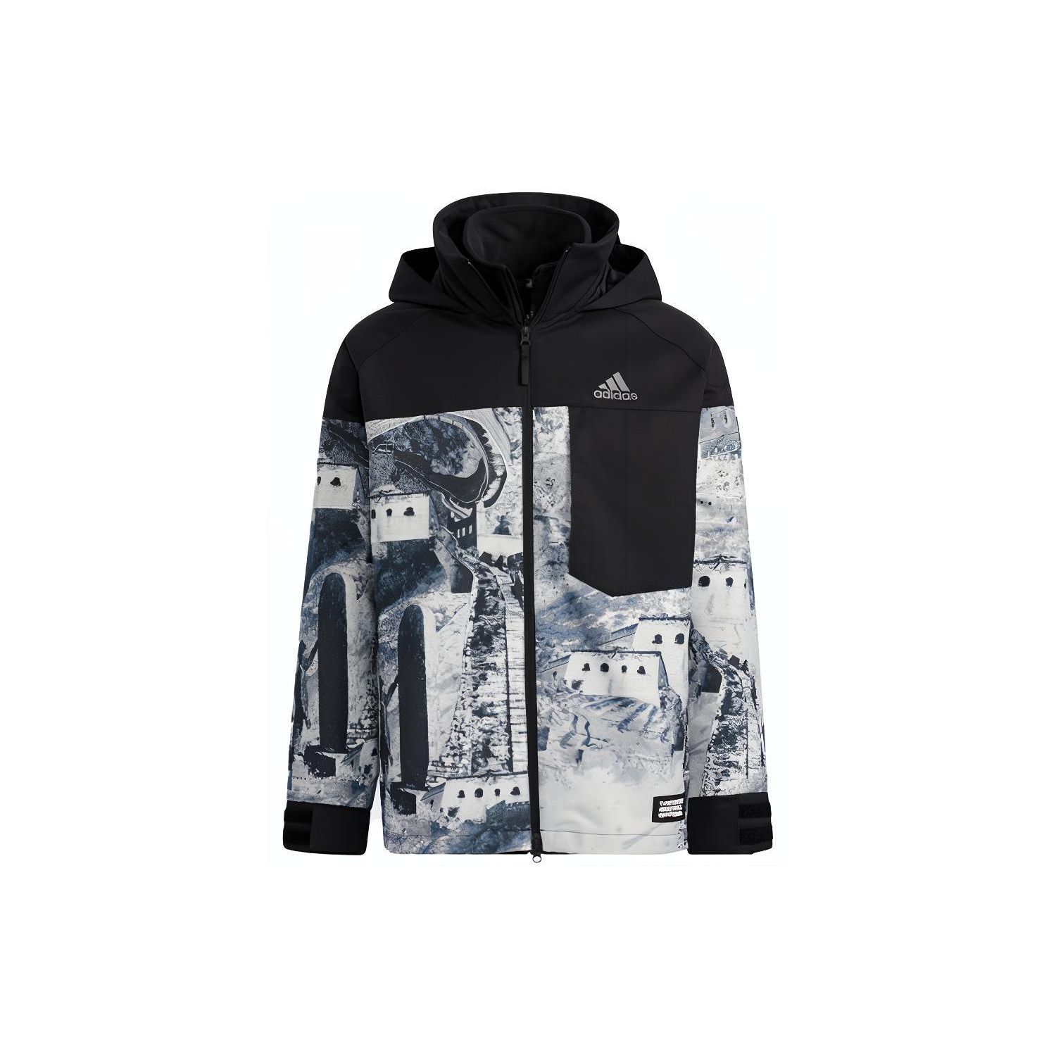 

Куртка Adidas «три в одном» с длинным рукавом, застежкой-молнией и воротником-стойкой, верхняя одежда унисекс, черная H23107 XXL