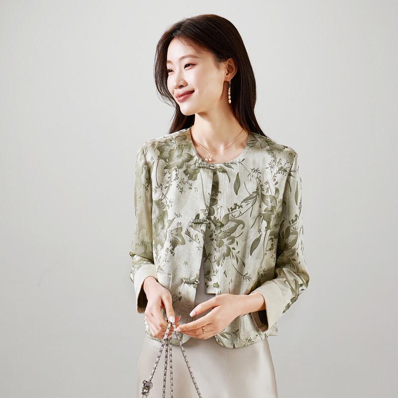 SOFSIL Women s Chinese Style Print Short Jacket S