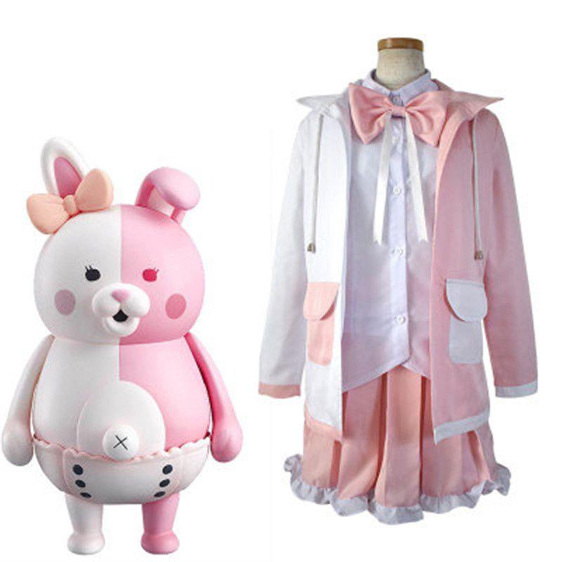Danganronpa Danganronpa 2 Monomi Pink White Rabbit Cosplay Costume Outfits Wig