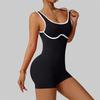 Women's Fashionable Solid Color Round Neck Tight Back Yoga Suit Yoga Jumpsuit