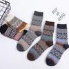 5 Pairs of Men's Autumn and Winter New National Wind Thick Line Thickened Warm Rabbit Wool Socks