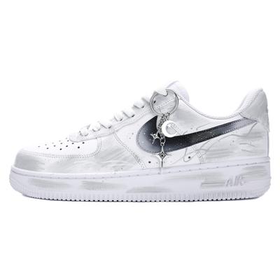 Air Force 1 Antiscivolo, Resistenti all'Abrasione, Leggere Basse Scarpe da Skateboard Uomo Nero Bianco CW2288-111(Team18-)
