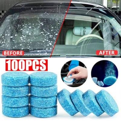 100/10 buc soluție de curățare solidă pentru parbriz auto, tabletă efervescentă, tabletă concentrată pentru curățarea parbrizului auto, detergent solid