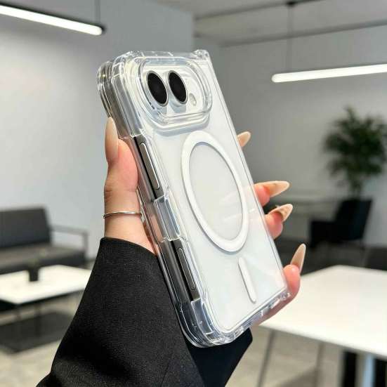 Компактный мобильный чехол Прозрачный Магнитный Телефон для iPhone Duo 18, Чехол с защитой полного шарнира для школьника, Ударопрочный Защитный чехол,