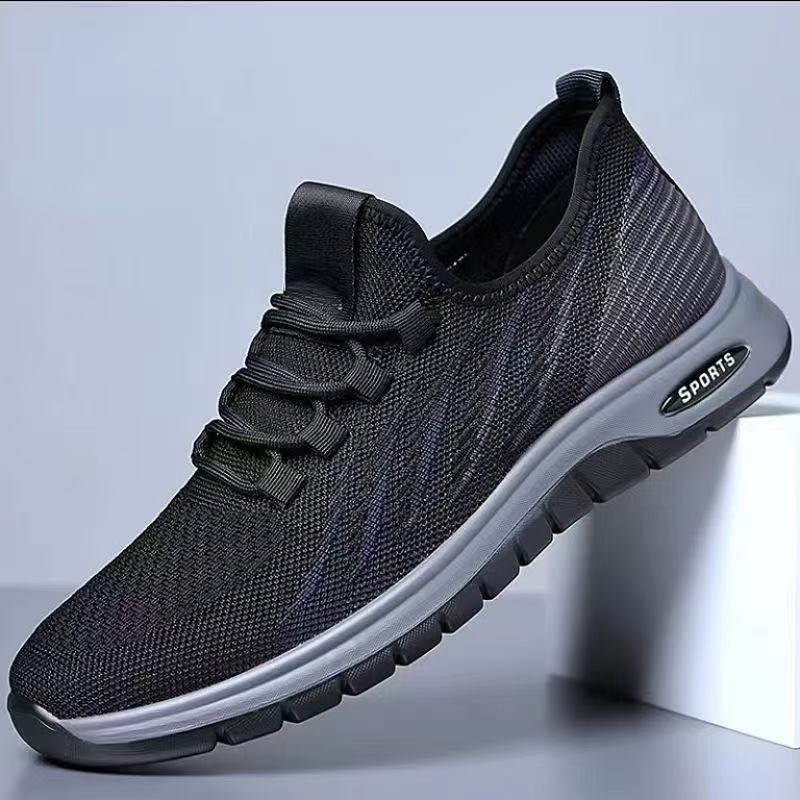 

Чоловіче взуття з плетеної сітки від виробника 2025 весна чоловіче повсякденне взуття чоловіче спортивне взуття нові кросівки 44 чорний