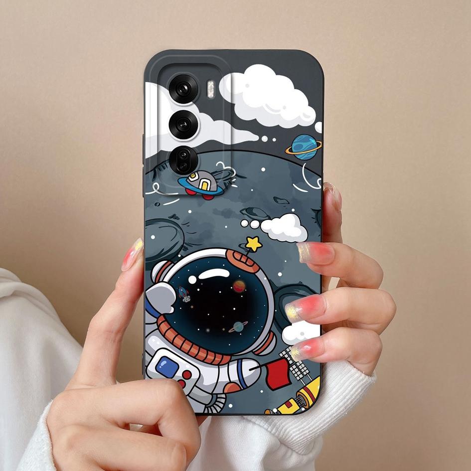 Husa Husa pentru Oppo Realme C63 Narzo N63 C61 Reno12 F Pro Desene animat Pilot Astronaut Model de înaltă calitate Protector de ecran din silicon moale Genți pentru telefon Capas
