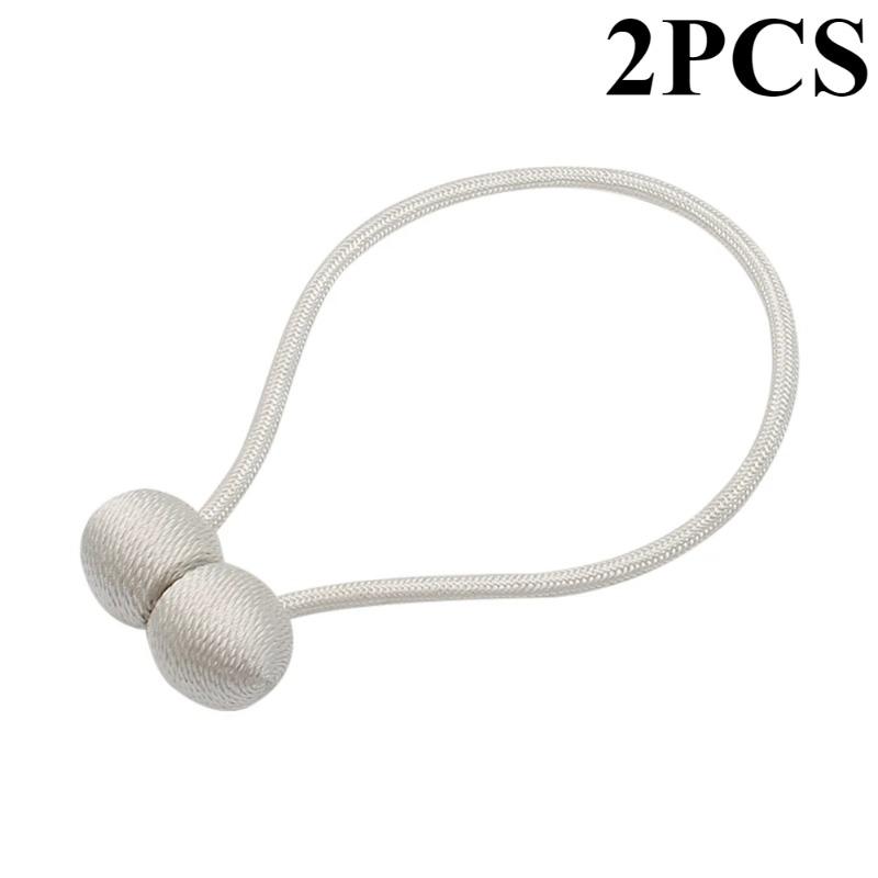 

1/2 шт. Магнитный подхват для штор Высококачественный зажим для штор Пряжка держатель Декоративные аксессуары для штор из полиэстера для дома Off-white 2PCS