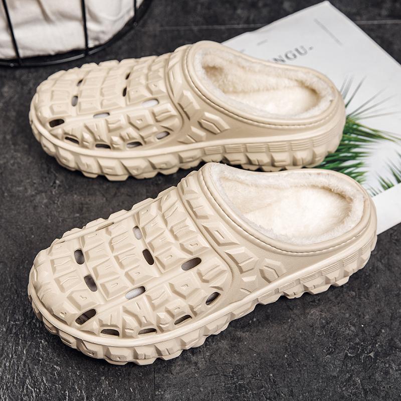 

Men s slippers winter outdoor Warm Fluffy slippers 2024 Winter Slippers Home Plush Women Cotton Shoes unisex winter cotton shoes 46 брудно-білий