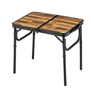 Aluminum Folding Table, SS Wood Grain, BD-147WB, Foldable, Tabletop Approx. 60.5 X 45cm, Two Height Adjustments