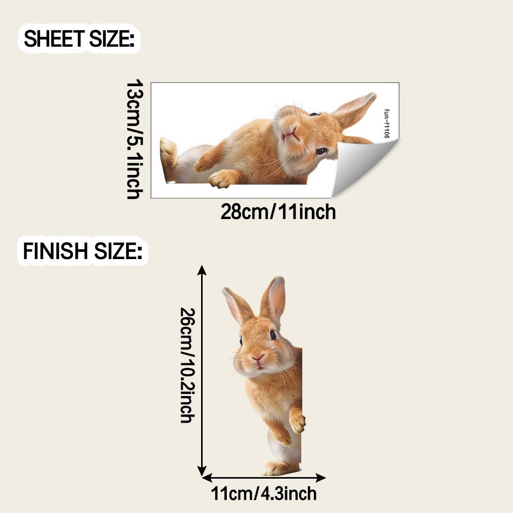 

Healing-style Little Rabbit Outdoor Glass Doors and Windows Mirror Home Decoration and Beautification Window Stickers
