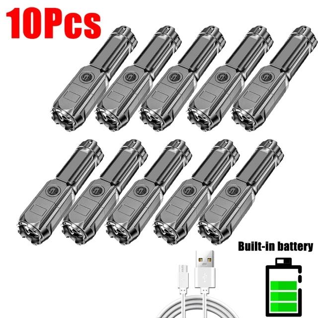 Powerful LED Flashlight USB Rechargeable Torch Portable Zoomable Camping Light 3 Lighting Modes For Outdoor Hiking Emergency