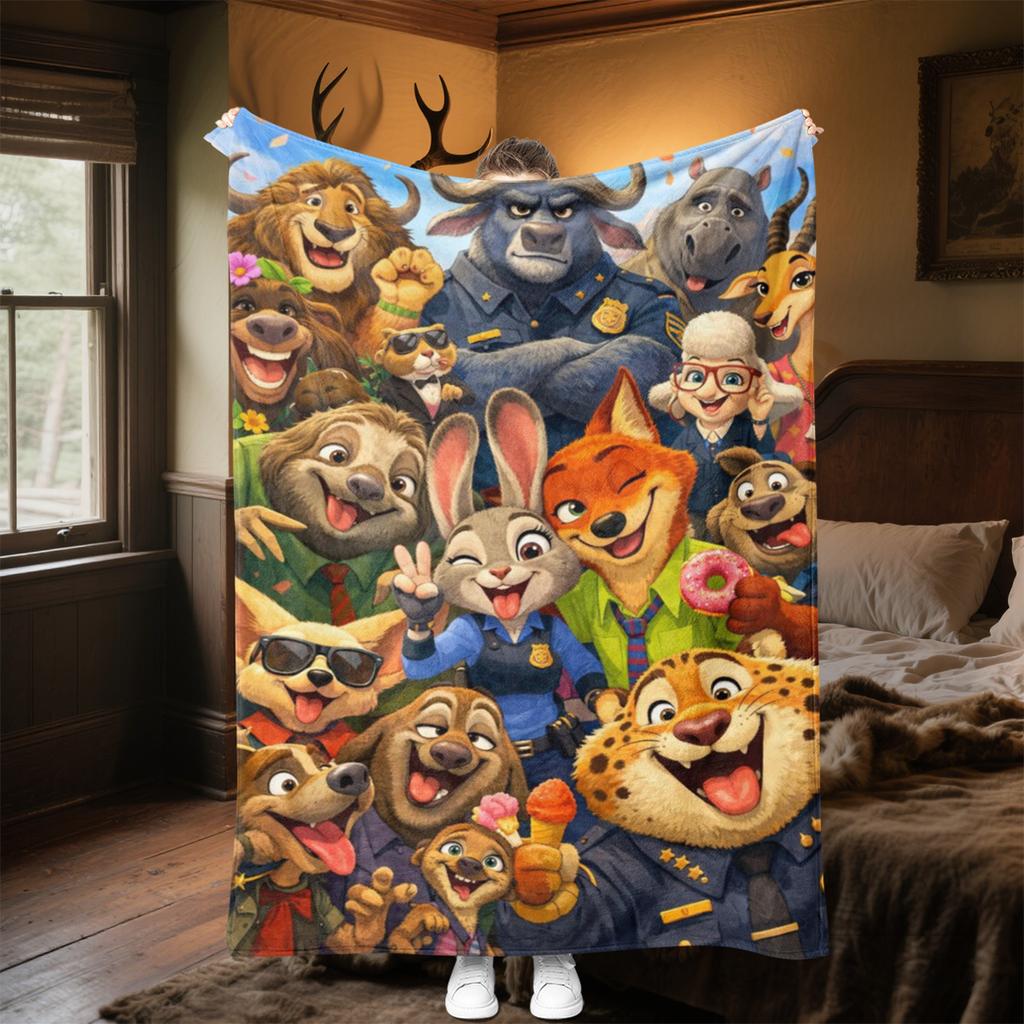 ZOOTOPIA Plush Blanket Soft Comfortable All Seasons Perfect Sofa Office Naps Outdoor Travel Makes Great Gift