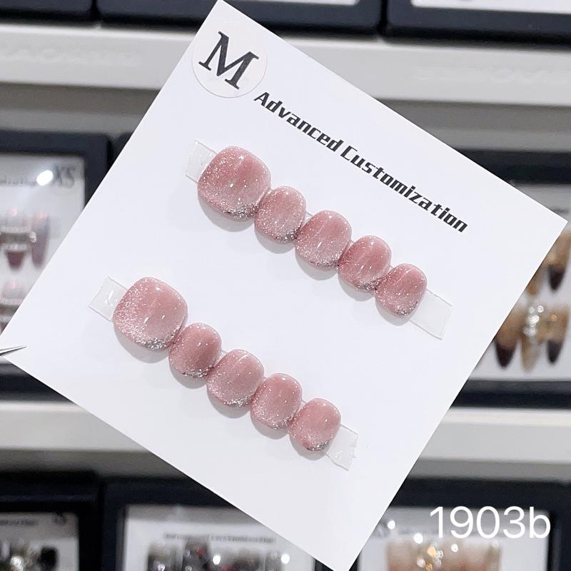 Pink Cat Eye Handmade Wearable Kid s Nail Stickers