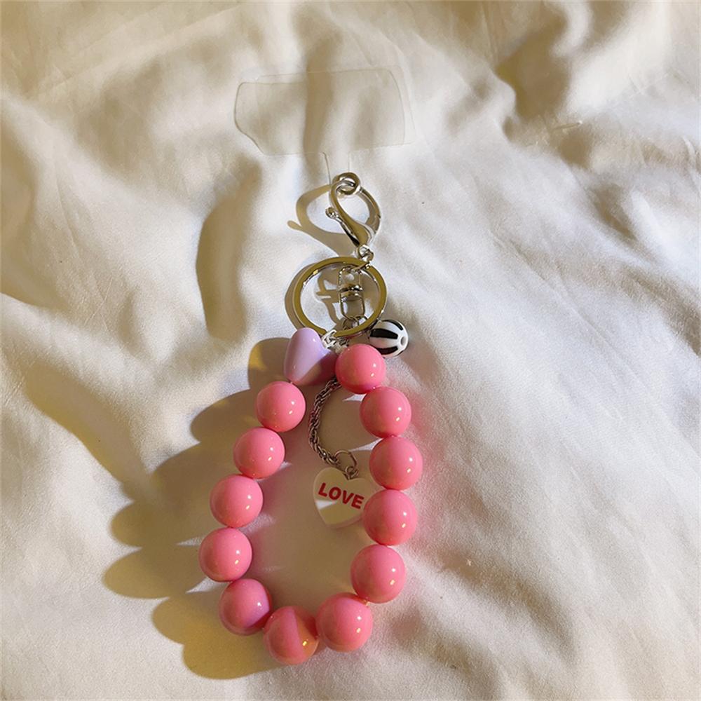 

Y2k Korean Cute Love Heart Beaded Colorful Phone Bracelet For iPhone Accessories Anti-Lost Chain Lanyard Hanging Cord Sweet Gift