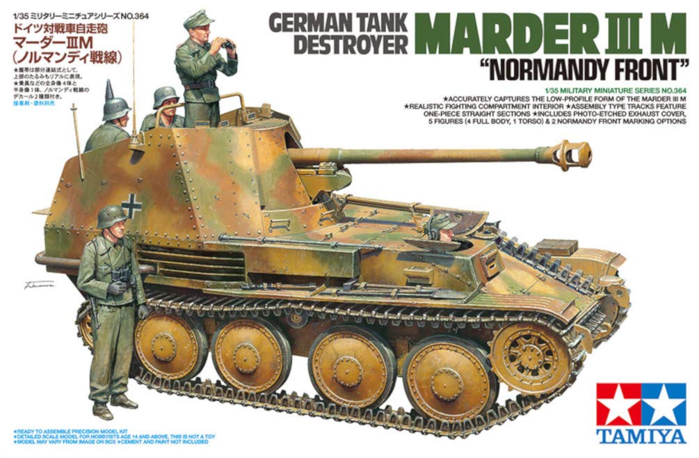 Tamiya Serie Miniature Militari 364 Tedesco Marder IIIM Cannone Kit Modello in Plastica 35364 1/35 No. Semovente Anticarro (Fronte della Normandia)