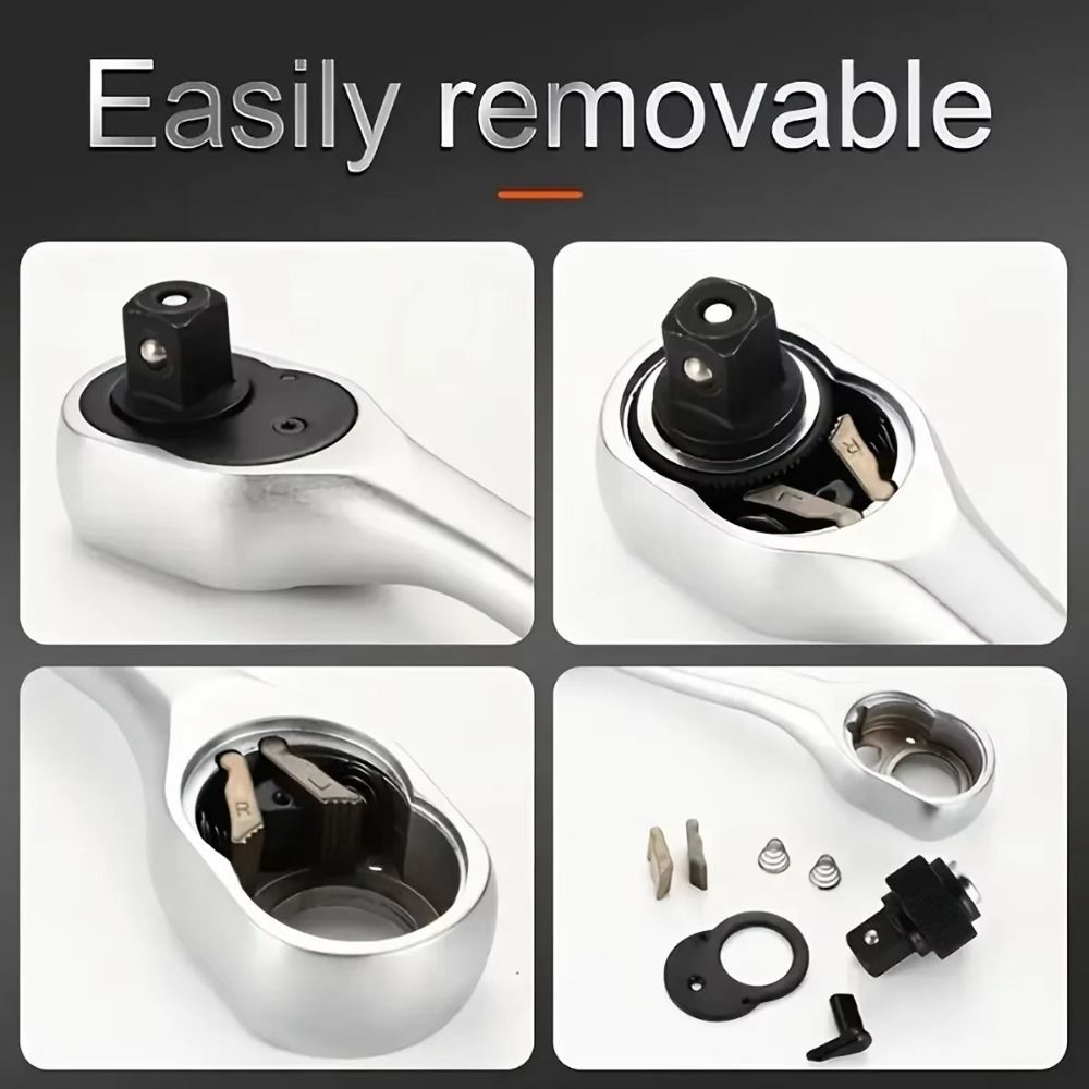 72 Teeth Retractable Ratchet Wrench 1/4 3/8 1/2 Inch Universal Wrench Socket Wrench  Plumbing Pipe