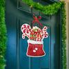Christmas Porch Door Hanging Banner Christmas Paper Door Decorative Flags Xmas Welcome Sign For  Year Porch Door Banner