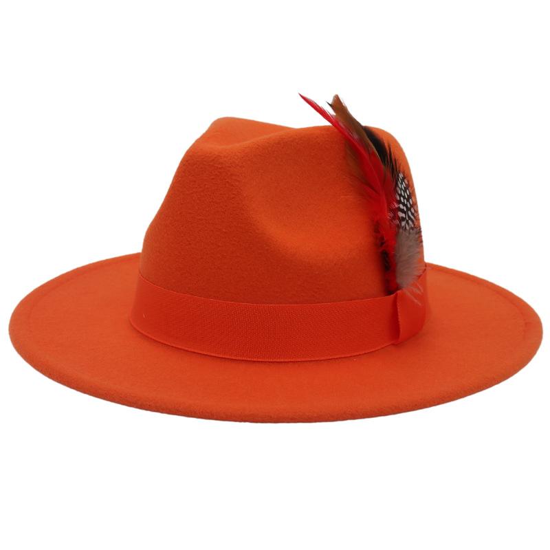 Wind Jazz Hat Square Ribbon Top Hat Gentleman Lady Woolen Hat Felt Hat Hat