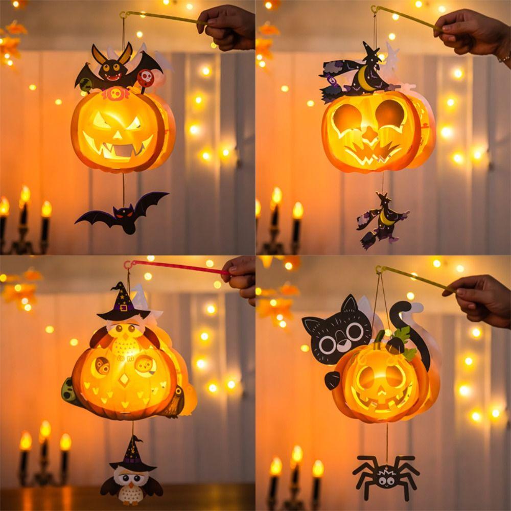 With Handle Halloween Lantern DIY Handmade Ghost Festival Lantern  Home Decoration